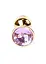 Металлическая анальная пробка с кристаллом Boss Jewellery Gold Plug 7х2.7 см (розовый) - миниатюра 3