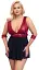Сорочка Cottelli Collection Bondage Plus Babydoll 3XL черный с красным - миниатюра 3