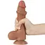 Фалоімітатор Lovetoy Sliding-Skin Dual Layer Dong 8'' 20 см коричневий - мініатюра 3