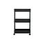 Етажерка пластикова Fabrika 3 яруси на колесах Black, 40х22х66 см - мініатюра 4