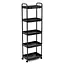 Этажерка Wall Sticker SW-00002109 мобильная пятиярусная универсальная пластиковая 41х25х127 см черная - миниатюра 1