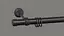 Карниз для штор металевий однорядний 19 мм Заглушка Маренго 320 см (стик 2х труб) - мініатюра 1