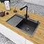 Кухонная мойка черная с левым крылом с PVD покрытием Nett NB-7848(L), Черный - миниатюра 5