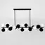Удлиненная черная люстра HOLLY L с черно-белыми плафонами 120 см | Ст. MJ 191-1120 BK+WT+BK | Line F - миниатюра 5