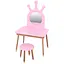 Детский столик-трюмо Bambi 03-01PINK-BOX Корона с деревянным стульчиком и зеркалом розовый - миниатюра 1