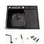 Комплект черной кухонной мойки и смесителя из нержавеющей стали NB-6045, Черный - миниатюра 1