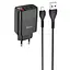 МЗП Hoco C86A Balance 2.4A (2USB-A) + кабель USB to MicroUSB Чорний - мініатюра 1