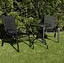 Набір садових меблів Gardlov 23461 стіл зі склом + 2 складані крісла чорний метал - мініатюра 4