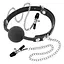 Кляп із затискачами для сосків Fetish Tentation Gag Ball With Nipple Clamps 4 см чорний - мініатюра 2