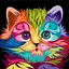 Алмазна мозаїка зі стразами на підрамнику Кольоровий кіт 20*30 см - мініатюра 1