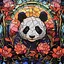 Алмазная мозаика Панда среди роз Strateg DEEX16305 неполная выкладка 30х30 см - миниатюра 1