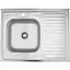 Кухонна мийка Kroner KRP Satin - 6080L (0,6 мм) (CV022825) - мініатюра 1