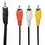 Кабель-переходник Cablexpert 3.5 мм M - 3xRCA M 2 м черный (CCA-4P2R-2M) - миниатюра 1