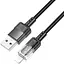 Кабель Hoco U129 Spirit transparent charging data cable iP Чорний - мініатюра 1