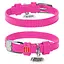Ошейник для собак кожаный Waudog Glamour с QR-паспортом без украшений XS Ш 12 мм Д 21-29 см розовый - миниатюра 1