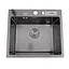 Кухонная мойка черная 45 см накладная 1.5 мм из нержавеющей стали Nett NВ-5245, Черный - миниатюра 1
