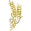Брошь Колосья пшеницы два колоска брошь-булавка символ Украины желтая - миниатюра 1