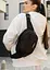 Женская сумка через плечо бананка Sambag Flex черная тканевая 30×17×15 см (85351065) - миниатюра 2