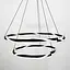Люстра с двумя черными кольцами и оплетенным неоном Ø 80+60 см | Ст. JU 25-600+800 BK | Line F - миниатюра 2