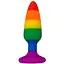 Силіконова анальна пробка Wooomy Hiperloo Silicone Rainbow Plug L діаметр 3.9 см довжина 13.1 см - мініатюра 1