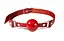 Кляп силіконовий Feral Feelings Silicon Ball Gag Red/Red, червоний ремінь, червона кулька - мініатюра 1