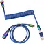 Кабель Keychron Type-A/Type-C Premium Coiled Aviator Cable-Straight Rainbow Palted Blue (CAB6_KEYCHRON) - мініатюра 1