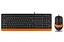 Комплект A4Tech Fstyler Sleek Multimedia Comfort F1010, черный/оранжевый, клавиатура+мышь, USB (F1010-BO) - миниатюра 1