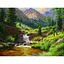 Алмазна мозаїка зі стразами на підрамнику Карпати пейзаж , 40*50 см - мініатюра 1