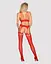 Бодистокинг Obsessive Bodystocking G313 red шнуровка геометрический декор S/M/L - миниатюра 4